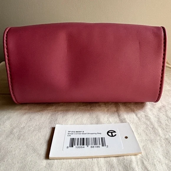 Telfar Small Shopping Bag Corned Beef Pink Mini Tote Crossbody Vegan Leather - Picture 4 of 6